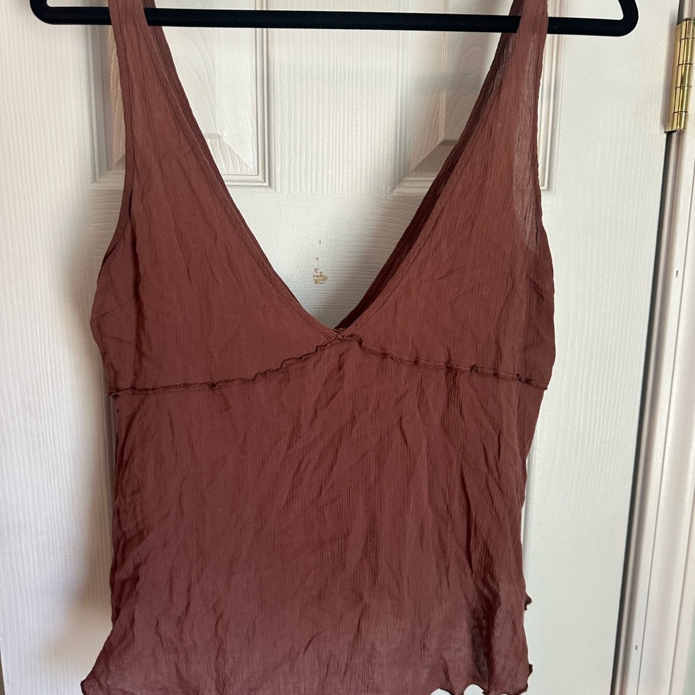 Free People Pink Ruched Camisole Top